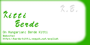 kitti berde business card